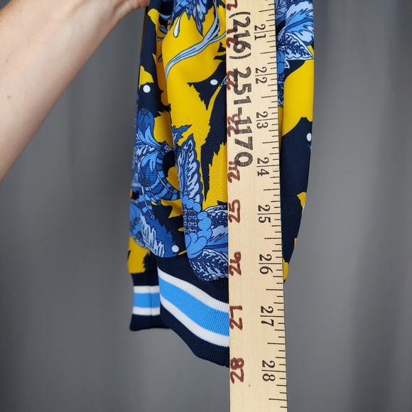 Eloquii Pants Women 16 Floral Jogger Elastic Pullon Pocket Stretch Blue Yellow - Picture 4 of 9